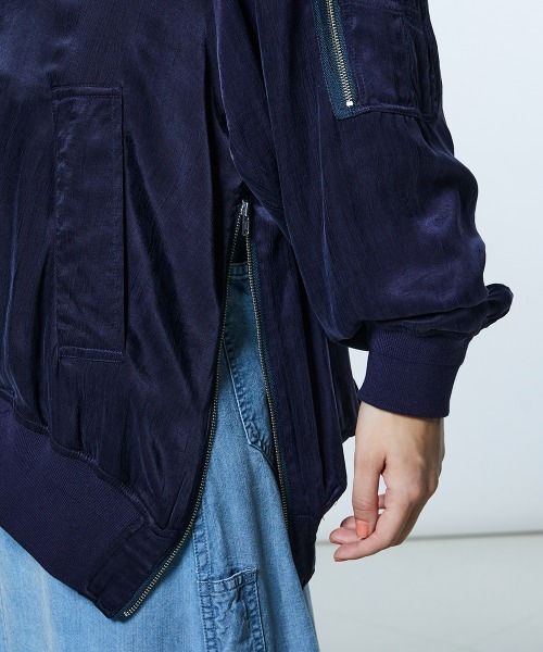 DOUBLE STANDARD CLOTHING（ダブルスタンダードクロージング）の「サテンワッシャーブルゾン（ブルゾン・レディース・カーキ/ネイビー・FREE）」の14枚目の写真