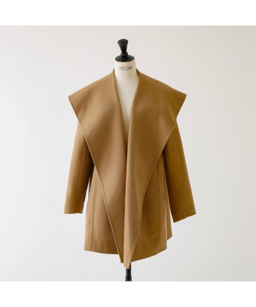 DESIGNWORKS（デザインワークス）の「ダブルフェイスハーフ丈コート（ステンカラーコート・レディース・キャメル・38）」の11枚目の写真