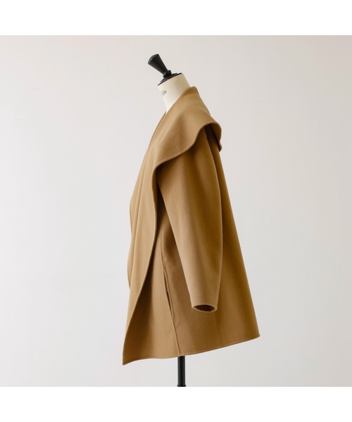 DESIGNWORKS（デザインワークス）の「ダブルフェイスハーフ丈コート（ステンカラーコート・レディース・キャメル・38）」の12枚目の写真