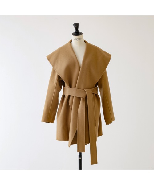 DESIGNWORKS（デザインワークス）の「ダブルフェイスハーフ丈コート（ステンカラーコート・レディース・キャメル・38）」の20枚目の写真