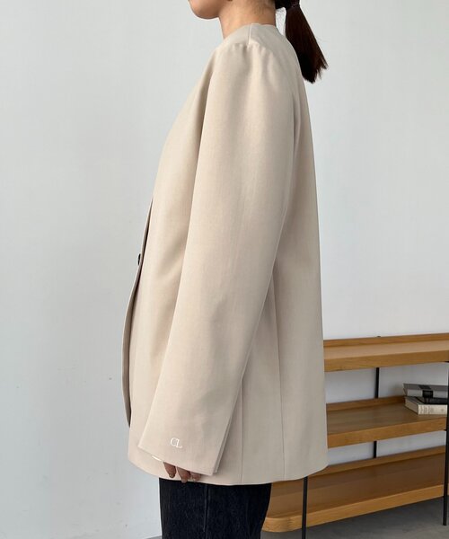 CAPRICIEUX LE'MAGE（カプリシューレマージュ）の「【再販】〈C.L〉スリットスリーブジャケット（テーラードジャケット・レディース・ブラック/ベージュ・FREE）」の6枚目の写真