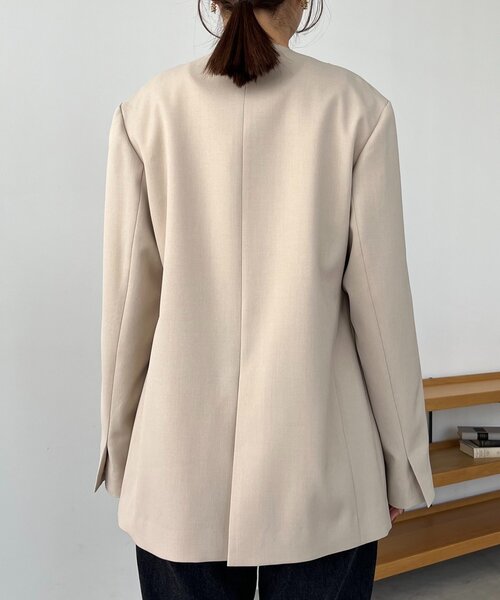 CAPRICIEUX LE'MAGE（カプリシューレマージュ）の「【再販】〈C.L〉スリットスリーブジャケット（テーラードジャケット・レディース・ブラック/ベージュ・FREE）」の7枚目の写真