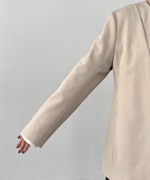 CAPRICIEUX LE'MAGE（カプリシューレマージュ）の「【再販】〈C.L〉スリットスリーブジャケット（テーラードジャケット・レディース・ブラック/ベージュ・FREE）」の9枚目の写真