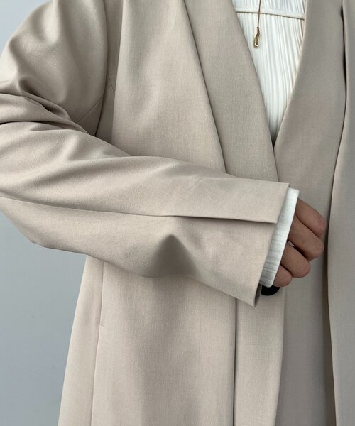 CAPRICIEUX LE'MAGE（カプリシューレマージュ）の「【再販】〈C.L〉スリットスリーブジャケット（テーラードジャケット・レディース・ブラック/ベージュ・FREE）」の10枚目の写真