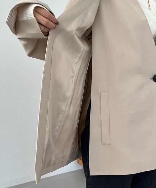 CAPRICIEUX LE'MAGE（カプリシューレマージュ）の「【再販】〈C.L〉スリットスリーブジャケット（テーラードジャケット・レディース・ブラック/ベージュ・FREE）」の11枚目の写真