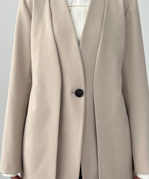 CAPRICIEUX LE'MAGE（カプリシューレマージュ）の「【再販】〈C.L〉スリットスリーブジャケット（テーラードジャケット・レディース・ブラック/ベージュ・FREE）」の14枚目の写真