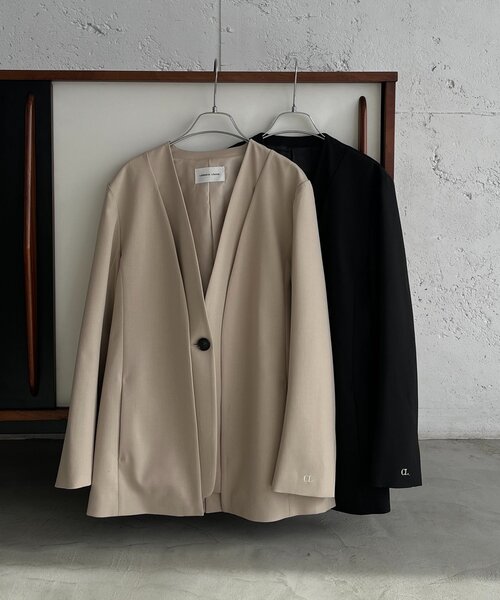 CAPRICIEUX LE'MAGE（カプリシューレマージュ）の「【再販】〈C.L〉スリットスリーブジャケット（テーラードジャケット・レディース・ブラック/ベージュ・FREE）」の17枚目の写真