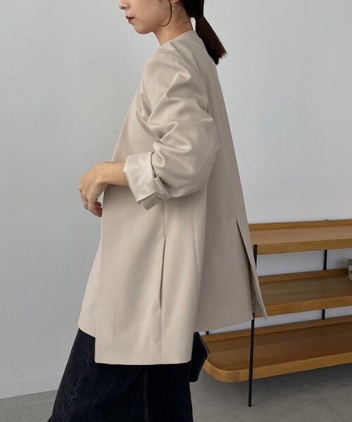 CAPRICIEUX LE'MAGE（カプリシューレマージュ）の「【再販】〈C.L〉スリットスリーブジャケット（テーラードジャケット・レディース・ブラック/ベージュ・FREE）」の21枚目の写真