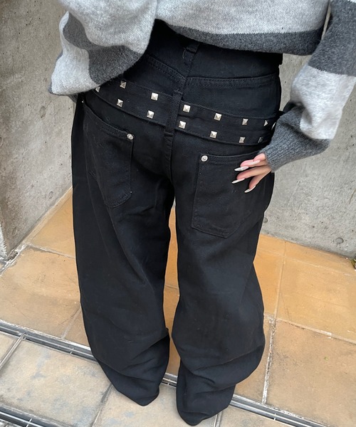ROGER AND RAW(ロジャーアンドロウ)の「スタッズベルトカーブパンツ(その他パンツ・レディース・ホワイト/ブラック・FREE/LARGE)」の15枚目の写真
