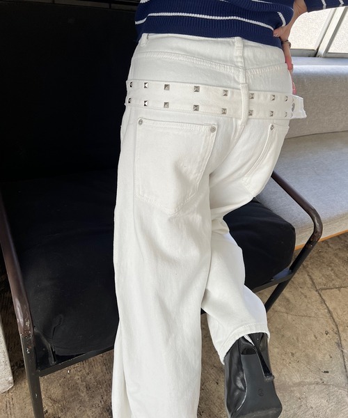 ROGER AND RAW(ロジャーアンドロウ)の「スタッズベルトカーブパンツ(その他パンツ・レディース・ホワイト/ブラック・FREE/LARGE)」の22枚目の写真