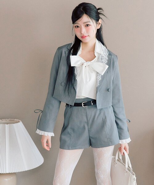 OLIVE des OLIVE(オリーブデオリーブ)の「ベルト付きショートパンツ(その他パンツ・レディース・ブラウン/ネイビー/グレー・FREE)」の6枚目の写真