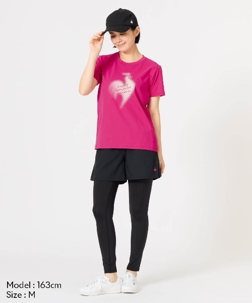 le coq sportif(ルコックスポルティフ)の「【ルコックスポルティフ】吸汗速乾/ストレッチ/UVカット/遮熱ヘランカ半袖Tシャツ(Tシャツ/カットソー・レディース・ブルー/ネイビー/ピンク/ホワイト・S/M/L/XL)」の21枚目の写真