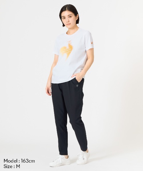 le coq sportif(ルコックスポルティフ)の「【ルコックスポルティフ】吸汗速乾/ストレッチ/UVカット/遮熱ヘランカ半袖Tシャツ(Tシャツ/カットソー・レディース・ブルー/ネイビー/ピンク/ホワイト・S/M/L/XL)」の6枚目の写真