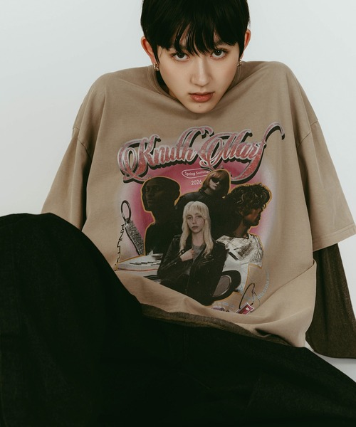 Knuth Marf（クヌースマーフ）の「【Knuth Marf】AI future layered t-shirt　クヌースマーフ（Tシャツ/カットソー・レディース・グレー/ブラック/ベージュ・FREE）」の8枚目の写真