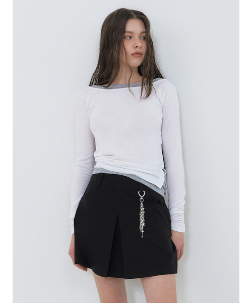 ETMON(エトモン)の「Layered Boatneck T-Shirt, White(Tシャツ/カットソー・レディース・その他・FREE)」の5枚目の写真