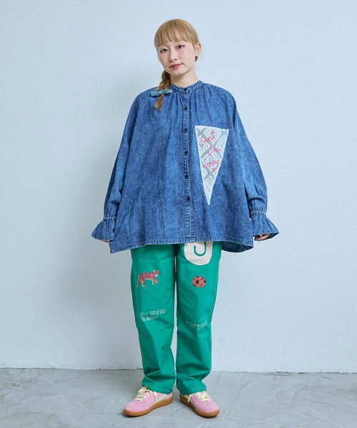MARKEY'S（マーキーズ）の「レースポイントデニムブラウス/おとな（シャツ/ブラウス・レディース・ネイビー/ライトブルー・160cm）」の17枚目の写真