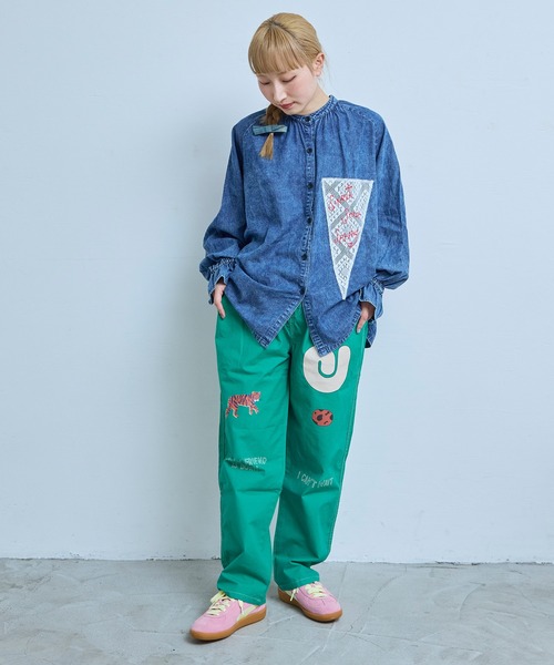 MARKEY'S（マーキーズ）の「レースポイントデニムブラウス/おとな（シャツ/ブラウス・レディース・ネイビー/ライトブルー・160cm）」の15枚目の写真