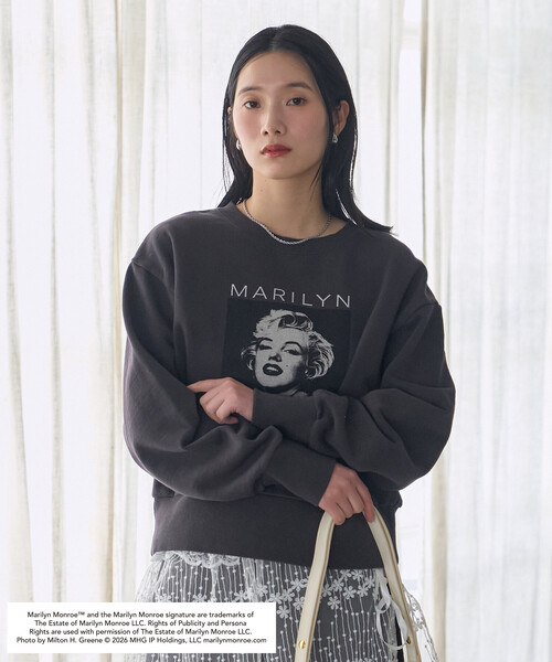 FREAK'S STORE(フリークスストア)の「マリリン・モンロー PHOTO PRINT SWEAT SHIRT/ マリリン・モンロー フォトプリント スウェット(スウェット・レディース・チャコール/ライトグレー・フリ-)」の10枚目の写真