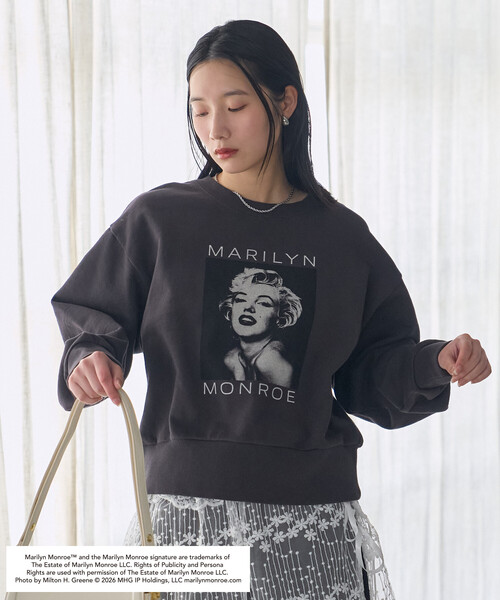 FREAK'S STORE(フリークスストア)の「マリリン・モンロー PHOTO PRINT SWEAT SHIRT/ マリリン・モンロー フォトプリント スウェット(スウェット・レディース・チャコール/ライトグレー・フリ-)」の11枚目の写真