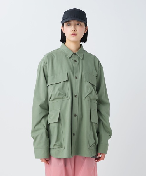 Snow Peak（スノーピーク）の「Snow Peak / TAKIBI Herringbone Shirt Jacket ヘリンボーンシャツジャケット（シャツ/ブラウス・メンズ・ホワイト/ブラック/アーミー・M/S/XL/L）」の3枚目の写真