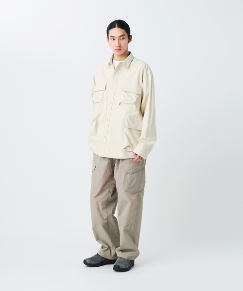 Snow Peak（スノーピーク）の「Snow Peak / TAKIBI Herringbone Shirt Jacket ヘリンボーンシャツジャケット（シャツ/ブラウス・メンズ・ホワイト/ブラック/アーミー・M/S/XL/L）」の4枚目の写真