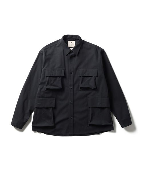 Snow Peak（スノーピーク）の「Snow Peak / TAKIBI Herringbone Shirt Jacket ヘリンボーンシャツジャケット（シャツ/ブラウス・メンズ・ホワイト/ブラック/アーミー・M/S/XL/L）」の18枚目の写真