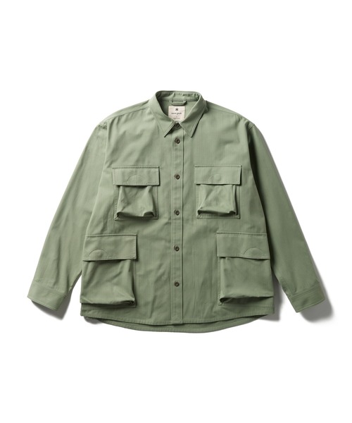 Snow Peak（スノーピーク）の「Snow Peak / TAKIBI Herringbone Shirt Jacket ヘリンボーンシャツジャケット（シャツ/ブラウス・メンズ・ホワイト/ブラック/アーミー・M/S/XL/L）」の20枚目の写真