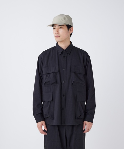 Snow Peak（スノーピーク）の「Snow Peak / TAKIBI Herringbone Shirt Jacket ヘリンボーンシャツジャケット（シャツ/ブラウス・メンズ・ホワイト/ブラック/アーミー・M/S/XL/L）」の9枚目の写真
