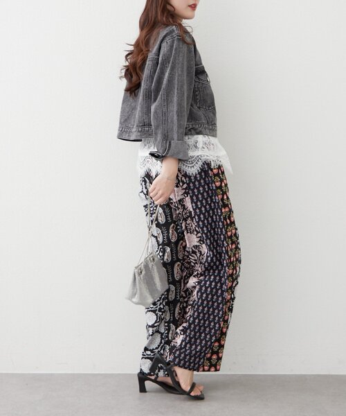 Remind me and forever(リマインドミーアンドフォーエバー)の「【nane】【India series】パッチワークストライプパンツ(その他パンツ・レディース・ブラック・FREE)」の13枚目の写真