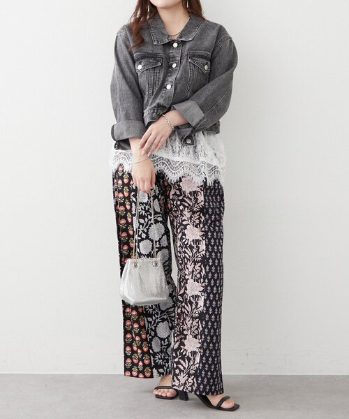 Remind me and forever(リマインドミーアンドフォーエバー)の「【nane】【India series】パッチワークストライプパンツ(その他パンツ・レディース・ブラック・FREE)」の10枚目の写真