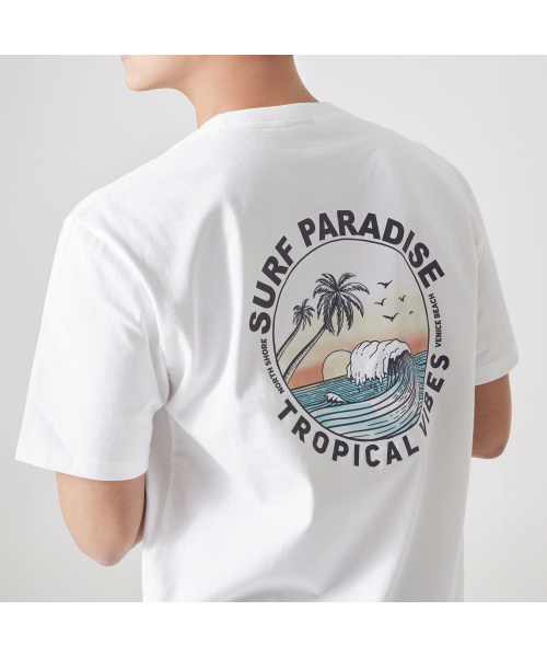 OKSTAR(オクスター)の「サーフィンヴェネツィアビーチバンファルティー(Tシャツ/カットソー・レディース・グレー/クリーム/ホワイト/ライトグレー/ライトベージュ・SMALL/MEDIUM/LARGE/X-LARGE/2XL/3XL/4XL)」の6枚目の写真