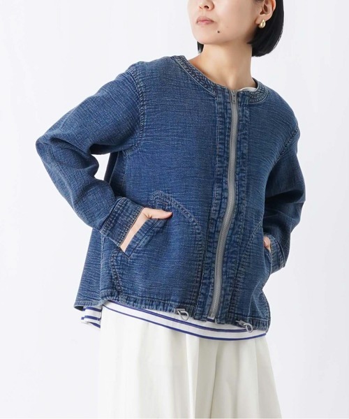 LUCA/LADY LUCK LUCA（ルカ/レディラックルカ）の「LC/LLL ノーカラーインディゴブルゾン（ブルゾン・レディース・ネイビー/ブルー・FREE）」の2枚目の写真