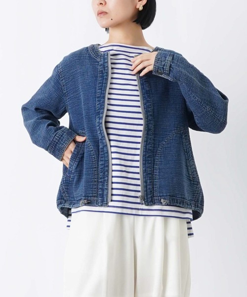 LUCA/LADY LUCK LUCA（ルカ/レディラックルカ）の「LC/LLL ノーカラーインディゴブルゾン（ブルゾン・レディース・ネイビー/ブルー・FREE）」の20枚目の写真