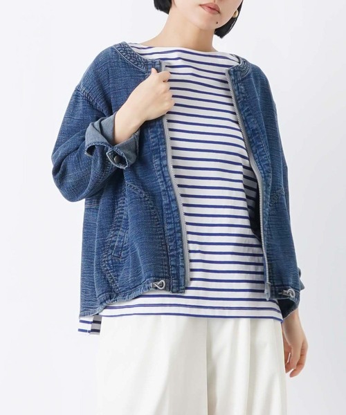 LUCA/LADY LUCK LUCA（ルカ/レディラックルカ）の「LC/LLL ノーカラーインディゴブルゾン（ブルゾン・レディース・ネイビー/ブルー・FREE）」の5枚目の写真