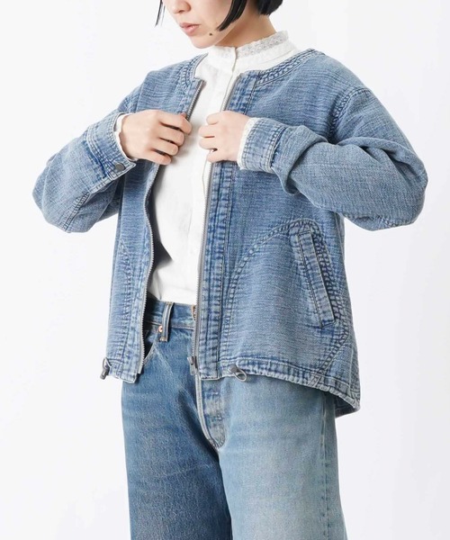 LUCA/LADY LUCK LUCA（ルカ/レディラックルカ）の「LC/LLL ノーカラーインディゴブルゾン（ブルゾン・レディース・ネイビー/ブルー・FREE）」の9枚目の写真