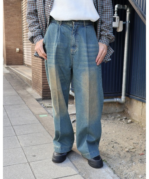 many men many mind（メニーメンメニーマインド）の「MANYMENMANYMINDS / 泥加工デニム/センタープレスパンツ（デニムパンツ・メンズ・サックスブルー/ブルー・MEDIUM/LARGE/X-LARGE）」の15枚目の写真