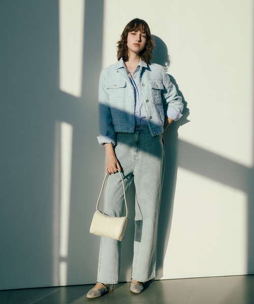 La TOTALITE（ラトータリテ）の「【洗える】ツイードジャケット（ブルゾン・レディース・ネイビー/ブルー・FREE）」の15枚目の写真