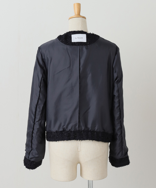La TOTALITE（ラトータリテ）の「【洗える】ツイードジャケット（ブルゾン・レディース・ネイビー/ブルー・FREE）」の3枚目の写真