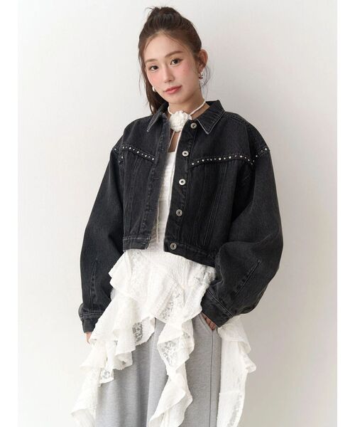 CALNAMUR（カルナムール）の「ヨークデザインデニムジャケット（デニムジャケット・レディース・ブラック/ブルー・FREE）」の22枚目の写真