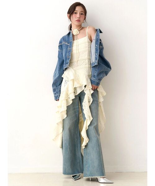 CALNAMUR（カルナムール）の「ヨークデザインデニムジャケット（デニムジャケット・レディース・ブラック/ブルー・FREE）」の15枚目の写真