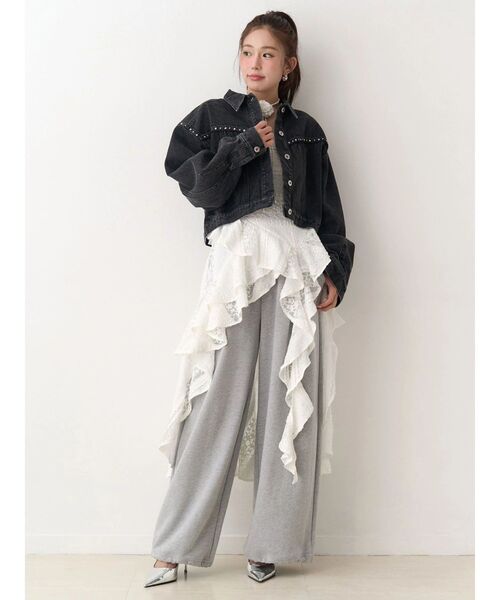 CALNAMUR（カルナムール）の「ヨークデザインデニムジャケット（デニムジャケット・レディース・ブラック/ブルー・FREE）」の4枚目の写真