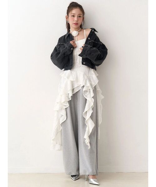 CALNAMUR（カルナムール）の「ヨークデザインデニムジャケット（デニムジャケット・レディース・ブラック/ブルー・FREE）」の8枚目の写真