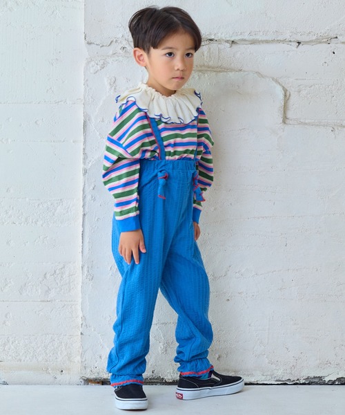 MARKEY'S（マーキーズ）の「ニットサッカー2wayキャンディーサロペット（サロペット/オーバーオール・キッズ・クリーム/ブルー/オレンジ/グリーン・100/80/120/110/90）」の10枚目の写真