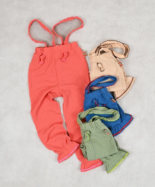 MARKEY'S（マーキーズ）の「ニットサッカー2wayキャンディーサロペット（サロペット/オーバーオール・キッズ・クリーム/ブルー/オレンジ/グリーン・100/80/120/110/90）」の5枚目の写真