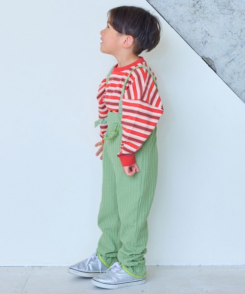 MARKEY'S（マーキーズ）の「ニットサッカー2wayキャンディーサロペット（サロペット/オーバーオール・キッズ・クリーム/ブルー/オレンジ/グリーン・100/80/120/110/90）」の17枚目の写真