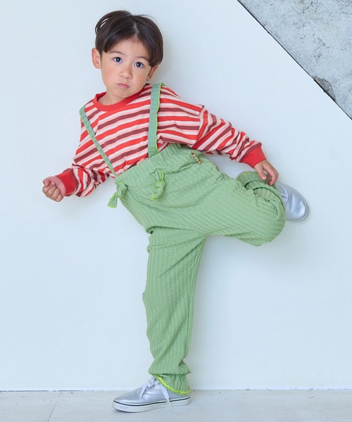 MARKEY'S（マーキーズ）の「ニットサッカー2wayキャンディーサロペット（サロペット/オーバーオール・キッズ・クリーム/ブルー/オレンジ/グリーン・100/80/120/110/90）」の16枚目の写真