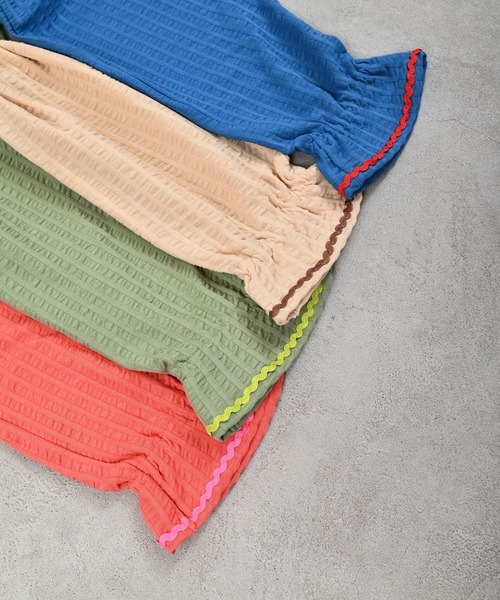 MARKEY'S（マーキーズ）の「ニットサッカー2wayキャンディーサロペット（サロペット/オーバーオール・キッズ・クリーム/ブルー/オレンジ/グリーン・100/80/120/110/90）」の6枚目の写真