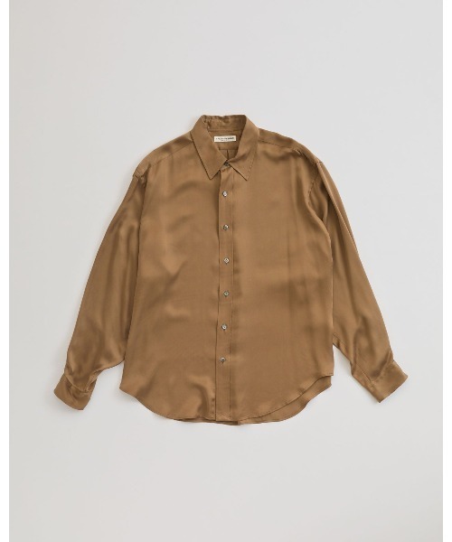 THE SHINZONE(ザ シンゾーン)の「SILKY CUPRA SHIRT 26SMSBL13(シャツ/ブラウス・レディース・ベージュ/ネイビー・FREE)」の1枚目の写真