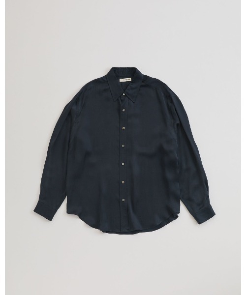 THE SHINZONE(ザ シンゾーン)の「SILKY CUPRA SHIRT 26SMSBL13(シャツ/ブラウス・レディース・ベージュ/ネイビー・FREE)」の2枚目の写真