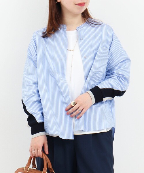 MICO COULIER(ミコクリエ)の「バックヨークテープブラウス(シャツ/ブラウス・レディース・オフホワイト/ホワイト系その他/ブルー系その他/ネイビー/ピンク系その他・38)」の4枚目の写真